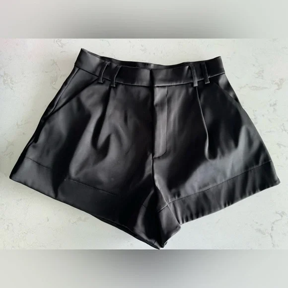 Zara Satin High Waist Shorts Black Size M NWOT - Picture 4 of 6